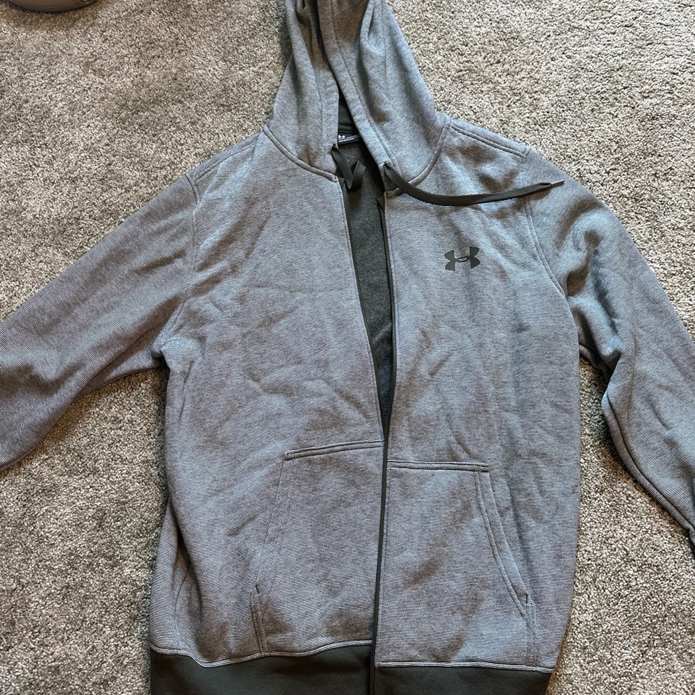 Under Armour Black and Gray Hooded Full-Zip Jacket